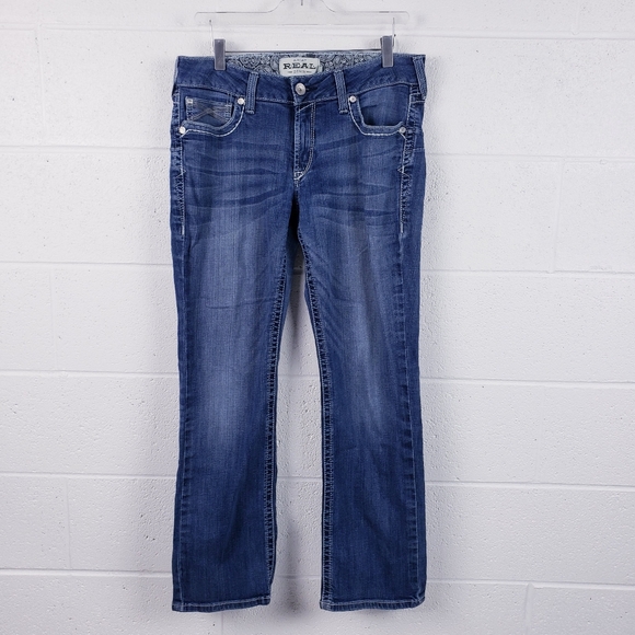 Ariat REAL Mid Rise Stretch Ivy Stackable Straight Leg Jean Women's Size 31 - Picture 1 of 9